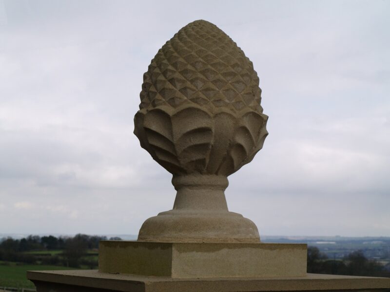 Cast stone pineapple finial, large
