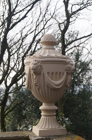 Stone Finial - Lion Urn