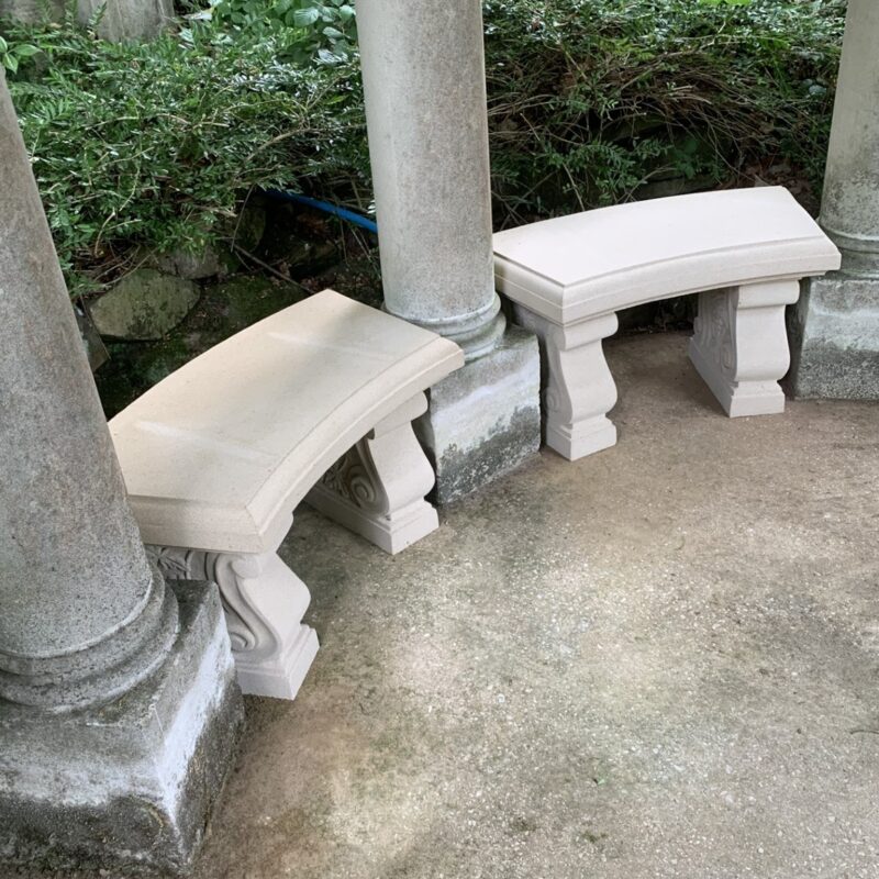 Scrolled Bench Seat Curved Temple