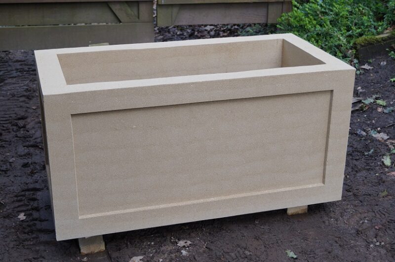 Cast stone planter, large trough