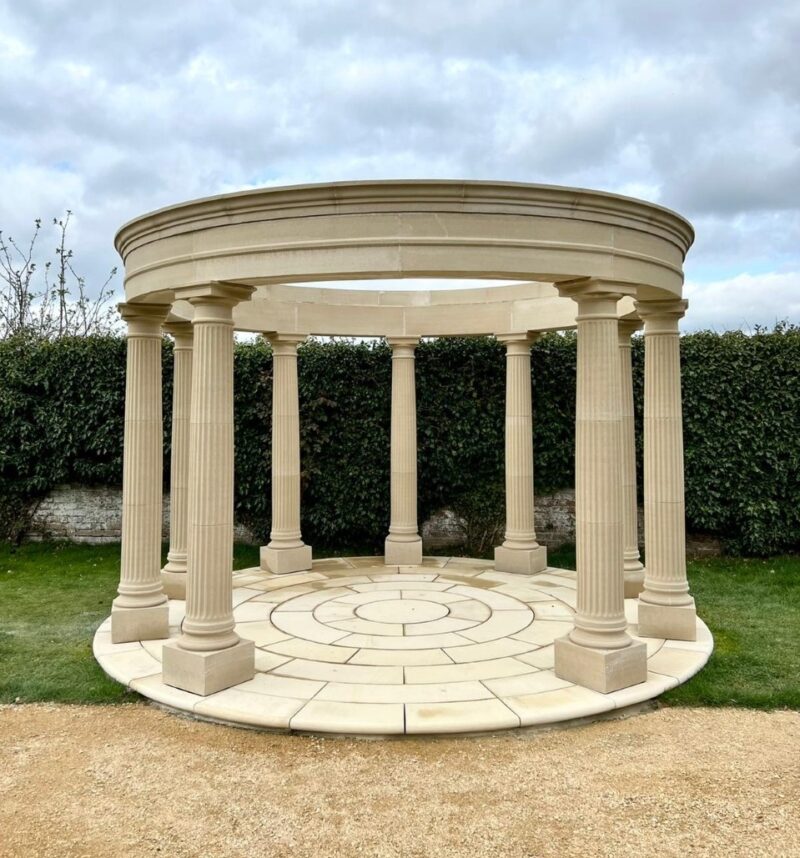 10 column cast stone garden temple