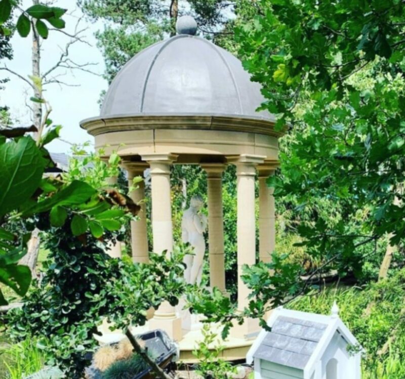 6 column cast stone garden temple