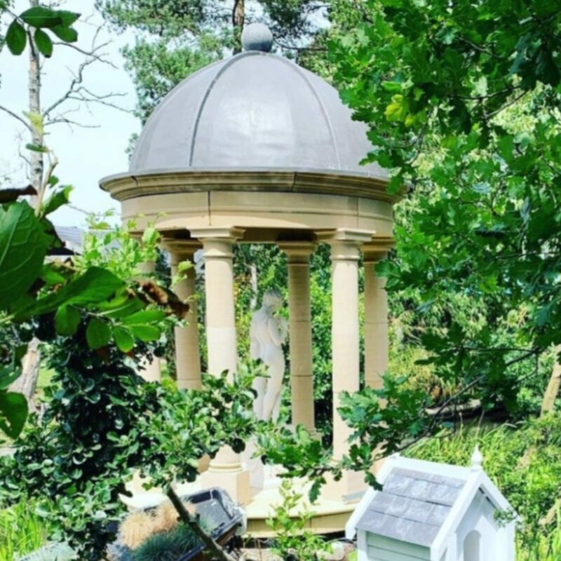 6 column cast stone garden temple