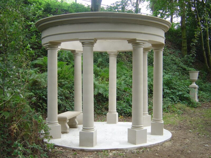 8 column cast stone garden temple