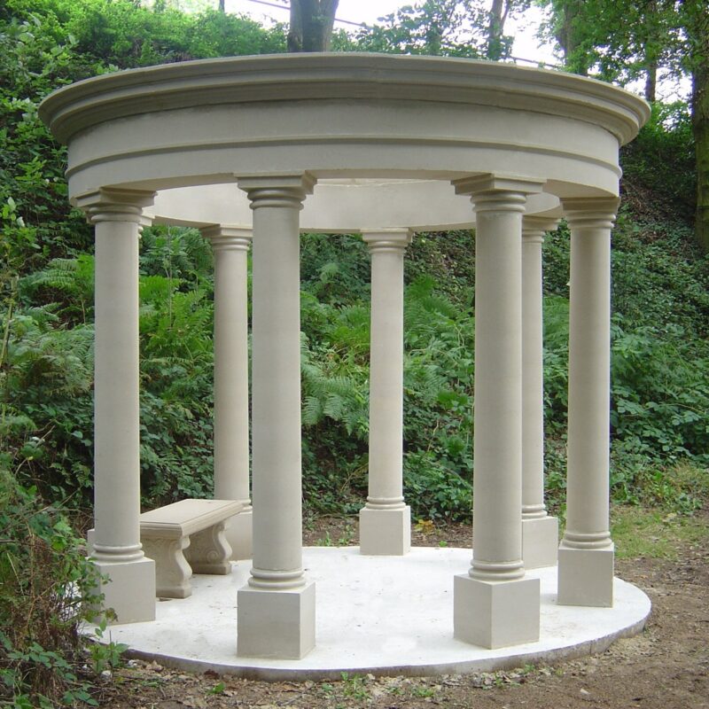 8 column cast stone garden temple