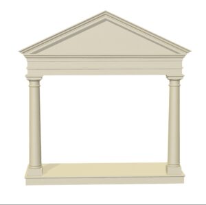 Cast Stone Portico Apex Porch 3D Rendering