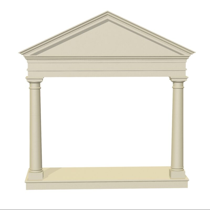 Cast Stone Portico Apex Porch 3D Rendering