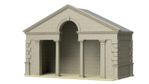 Arched Pavilion 3D Rendering side view from Pavilions & Garden Buildings