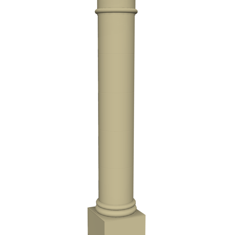 Grand cast stone column 3D rendering