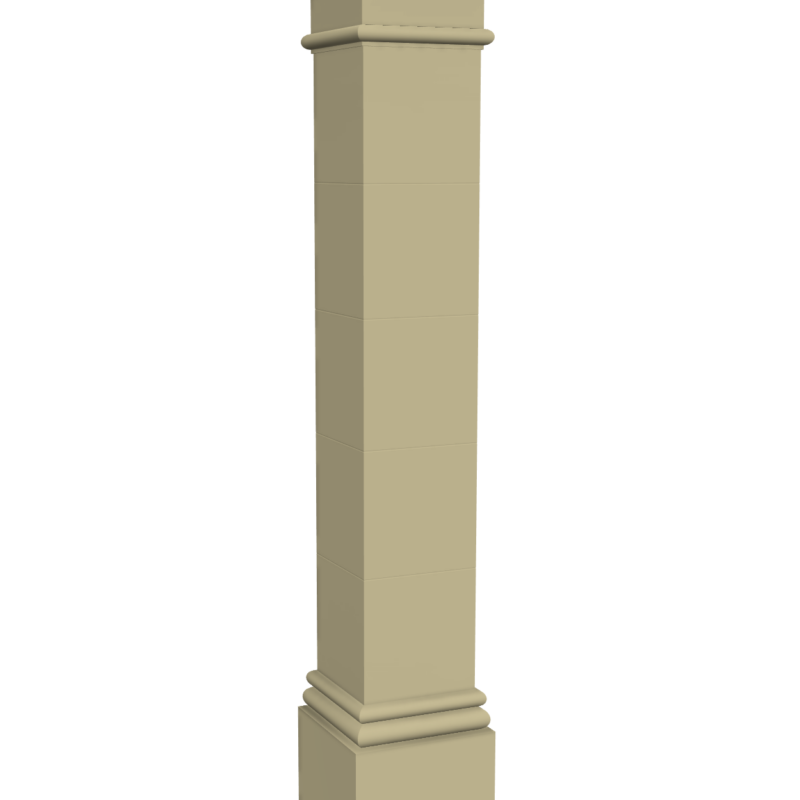 Grand square cast stone column 3D rendering