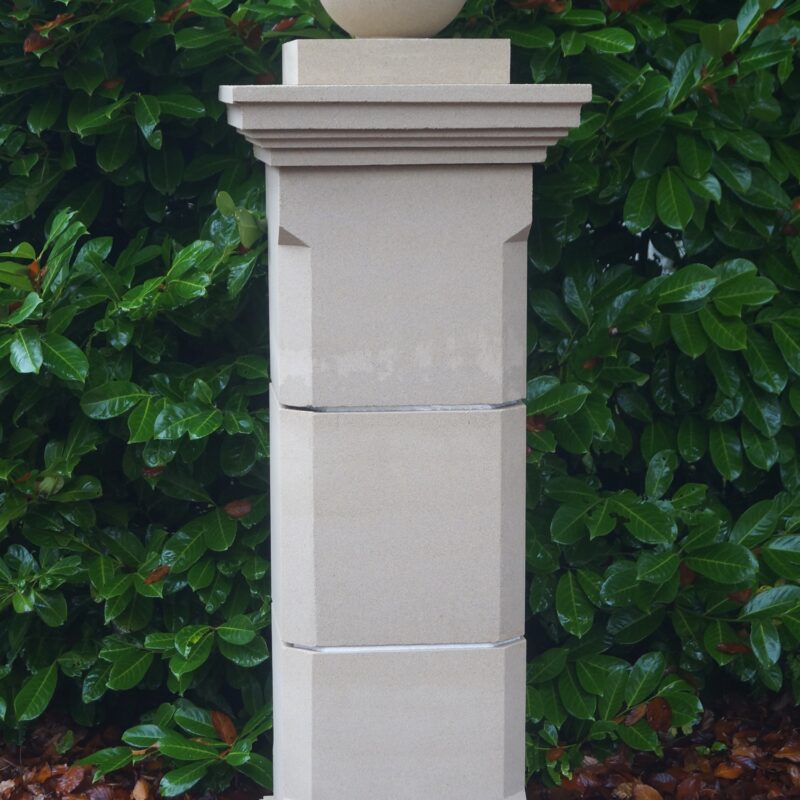 Medium cast stone gate post with ball