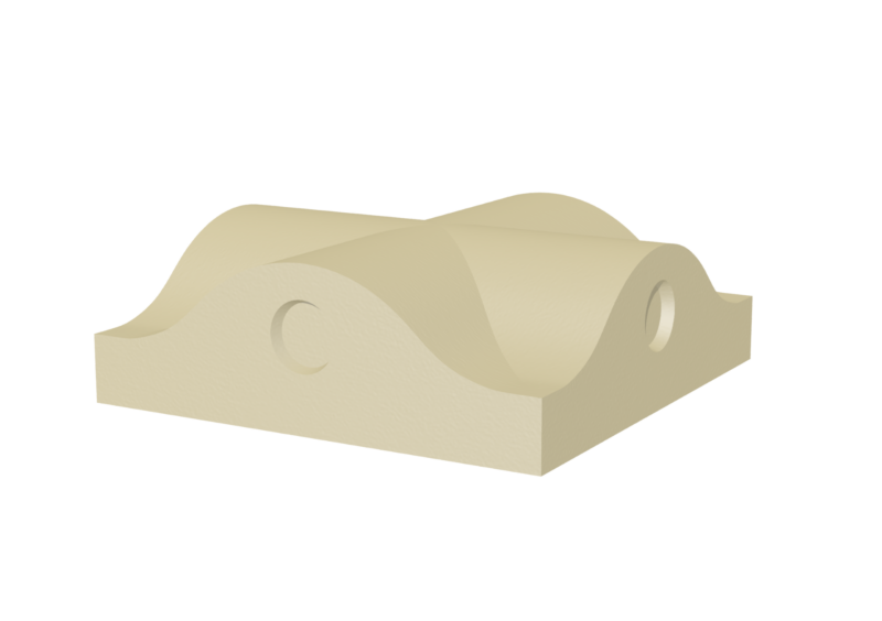 Cast stone pier cap 600mm 3D rendering