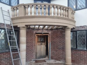 Cast Stone Portico Quarter Curved Porch