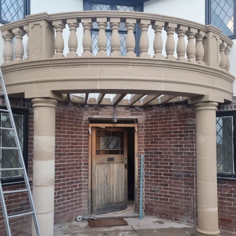 Cast Stone Portico Quarter Curved Porch