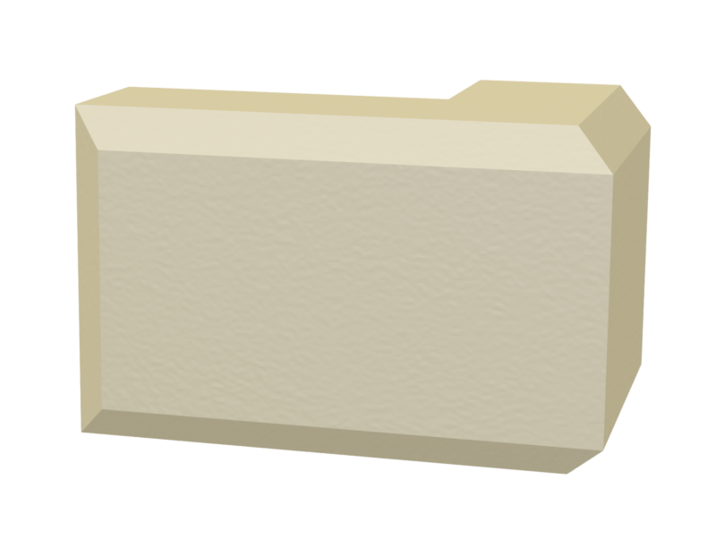 chamfered cast stone quoins 3-brick 3D rendering