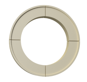 Cast stone round window, Bullseye without keystones